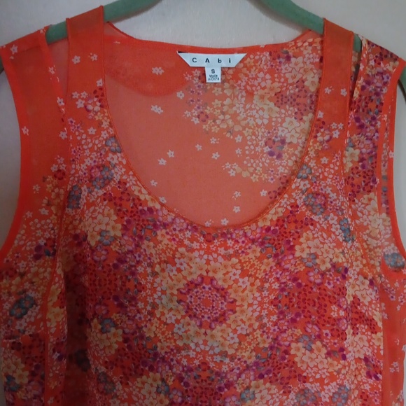 CAbi Blouse Beautiful In Orange & Violet - Picture 4 of 10
